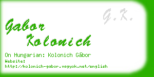 gabor kolonich business card
